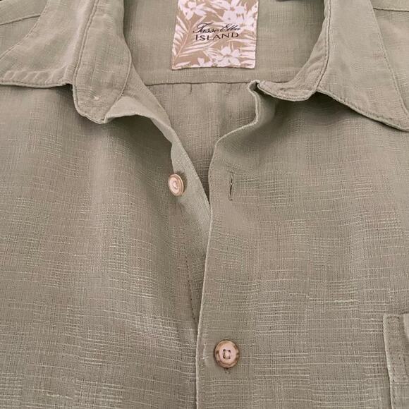 TASSO ELBA Island Green Silk/Linen Button Down Shirt sz L - Picture 5 of 7